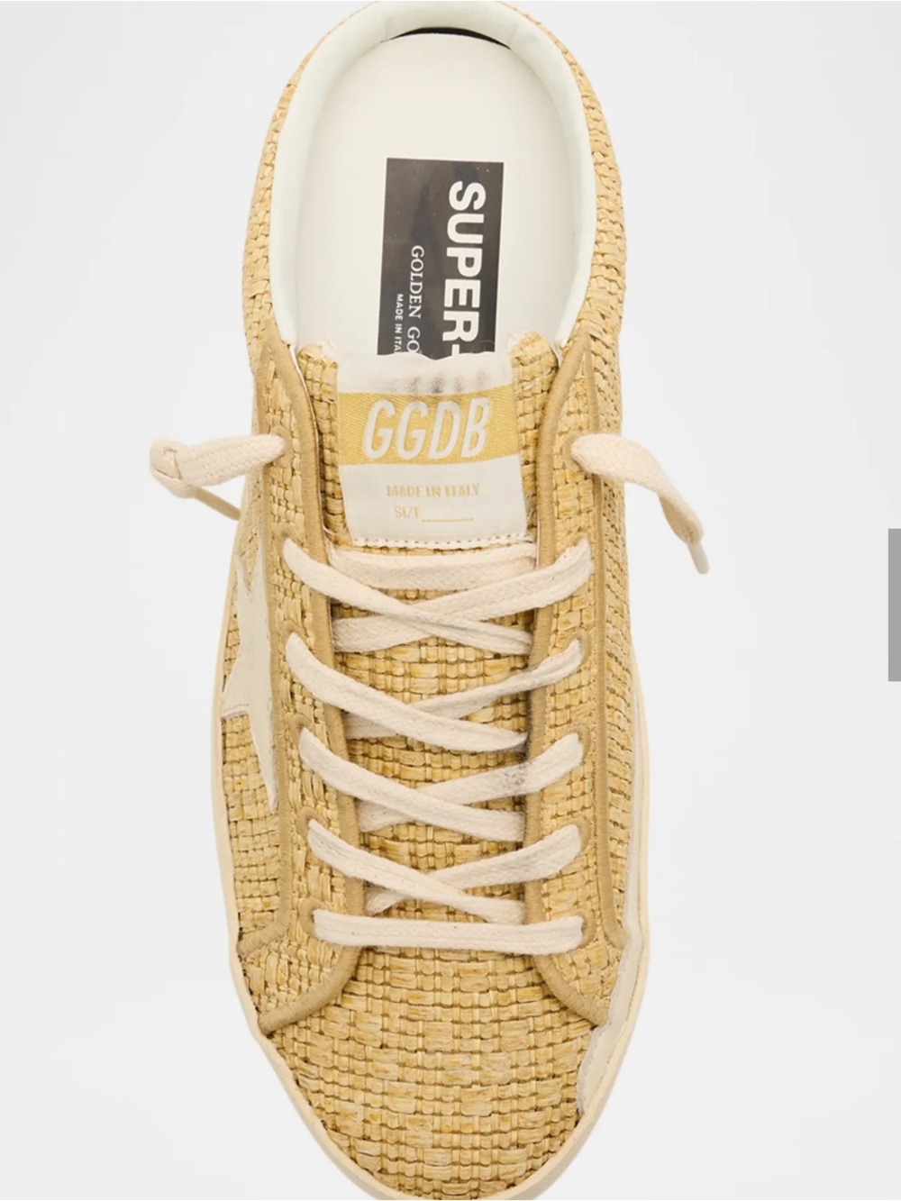 Golden Goose Beige Raffia Star Slip-On Sneaker NM Exclusive 2025 RARE - Picture 4 of 15